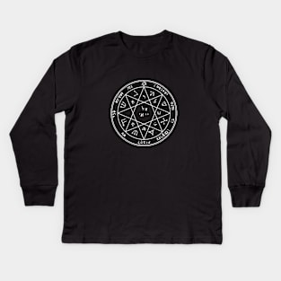 Key of Solomon Pentacle of Mars | Occult Symbol (dark version) Kids Long Sleeve T-Shirt